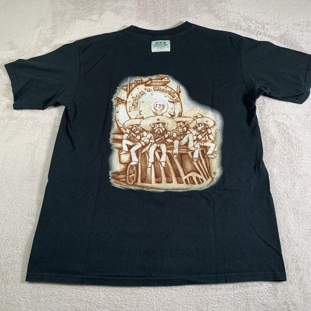 Vintage Carlos'n Charlie's Shirt Mens Large‎ Black Cancun Mexico Bar Graphic Tee